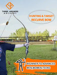 ArcheryMax 62" Takedown Recurve Bow for Hunting Targeting Shooting 30-60LBS